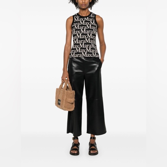 🖤 MaxMara Printed Scuba Tank Top – Black & Beige - Picture 2 of 13